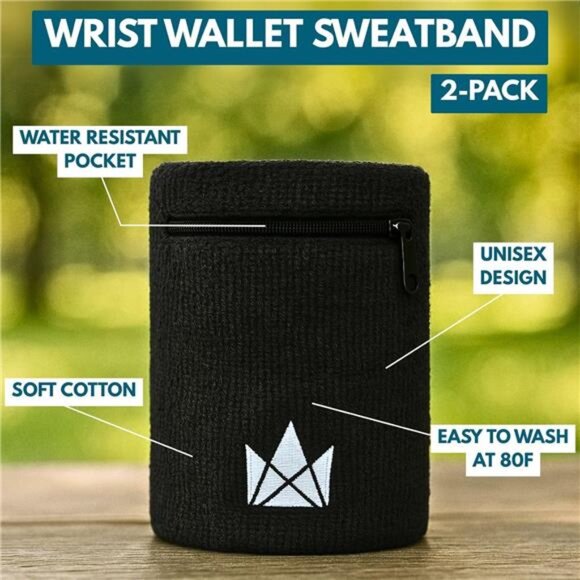 The Friendly Swede Wrist Wallets for Men & Women — Wristband Pocket with Zipper - Picture 2 of 7